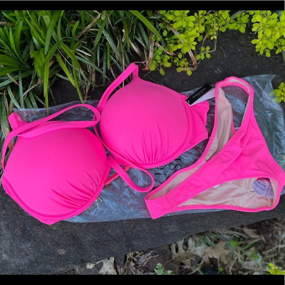 Victoria's Secret Swim Nwt Hot Pink Bombshell Bikini Dd Victorias